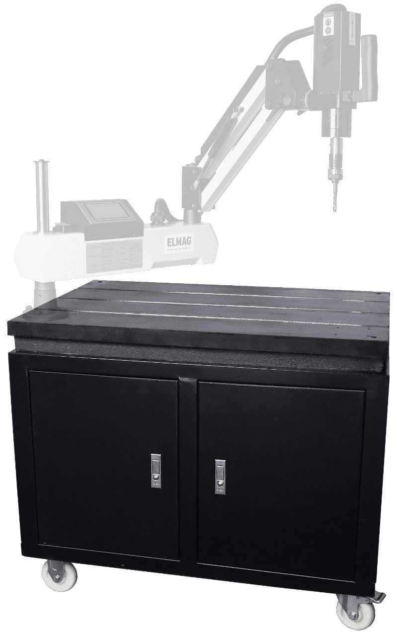 Elmag mobile base for thread cutting arm
