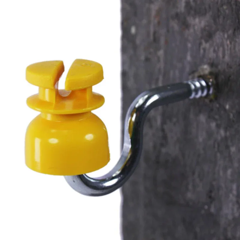 25× Schlitzisolatoren S161 für Litze & Draht – gelb, UV-beständig, 6 mm Stütze