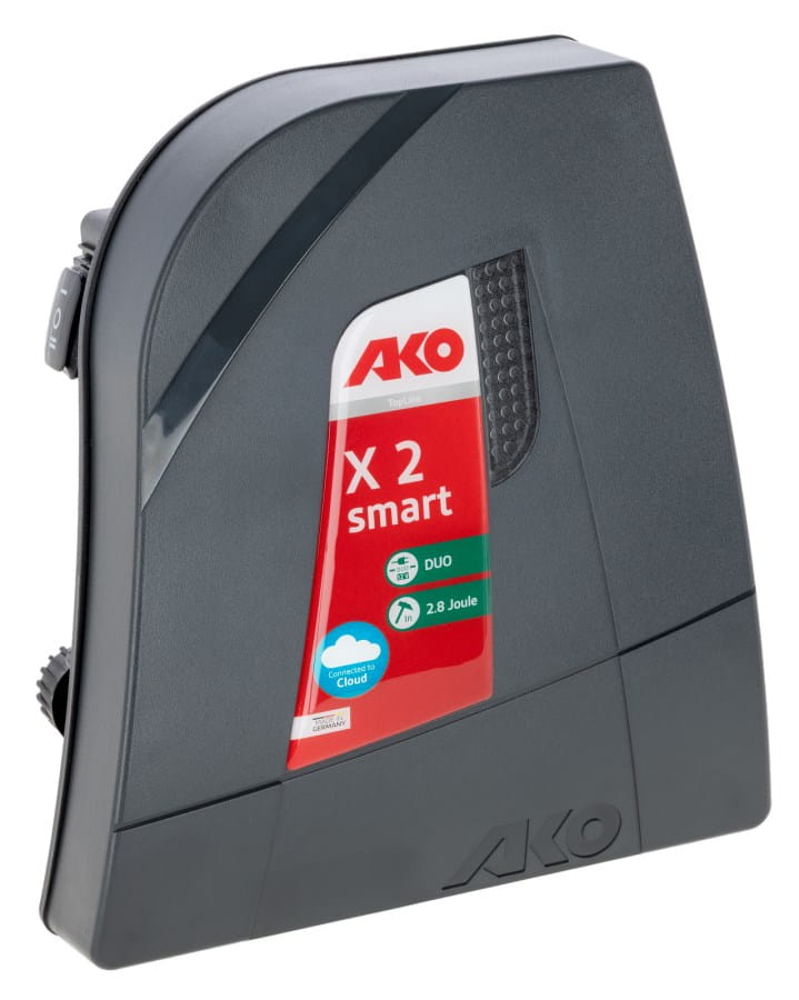 AKO X2 smart Weidezaungerät | Smart App Steuerung | 12/230V DUO Gerät | 2,8 Joule | 11.800 Volt