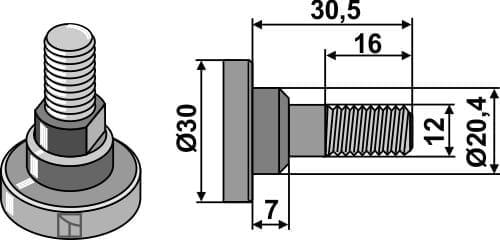 BL63-JOS-93 Messerschraube  - passend zu Joskin