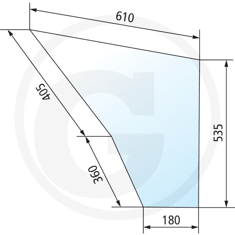 Lower door window - suitable for Fendt Farmer 100