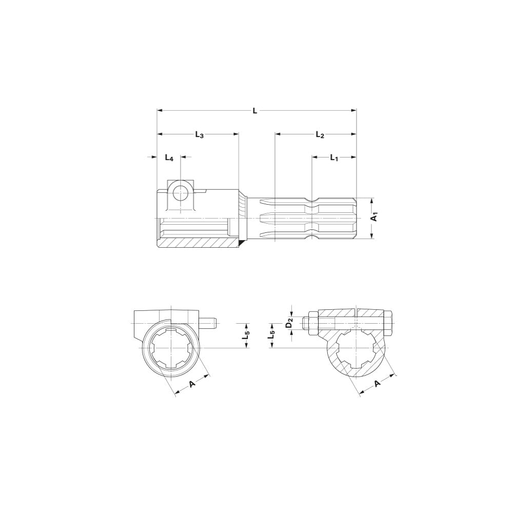 Walterscheid extension piece 150mm - 1 3/8" 21 teeth - 1 3/8" 21 teeth