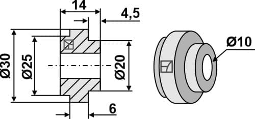 BL4271 Buchse für Strohhäckslermesser - passend zu CLAAS 0007368712