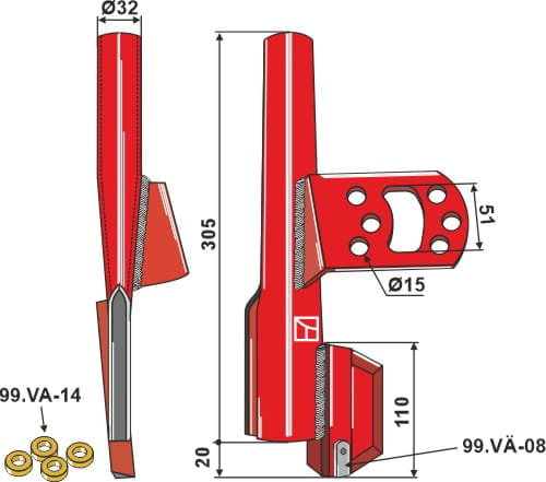 BL29387 Saatrohr komplett - passend zu Väderstad 306531 / 306533 / 432117