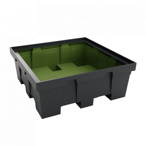 EMP Auffangwanne 450L für 4 Fässer aus recyceltem PEHD | Carbon Light | 1100 kg Traglast