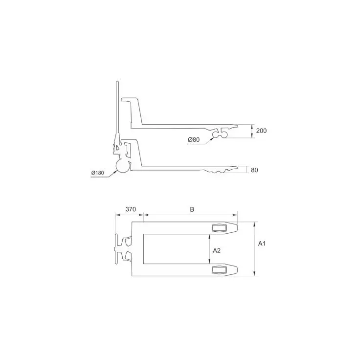 Elmag long version hand pallet truck - 2500kg