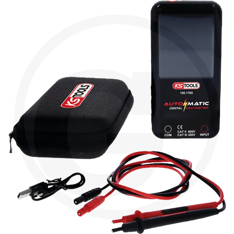 KS Tools Automatik Digital-Multimeter mit Prüfspitzen und Tasche