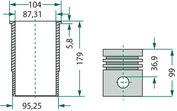 Case IH engine types: DD-111, DD-74 Piston set cpl.