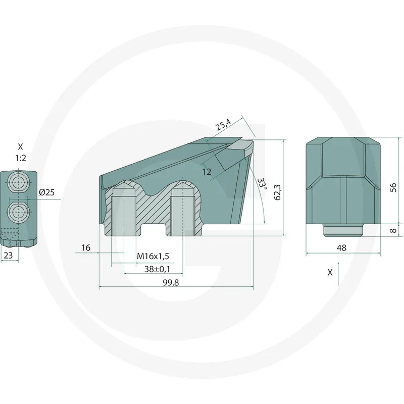 Carbide tool hammer type C hard metal - suitable for Aardenburg