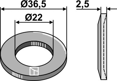 Rondelle Ø36,5 x 2,5 x Ø22