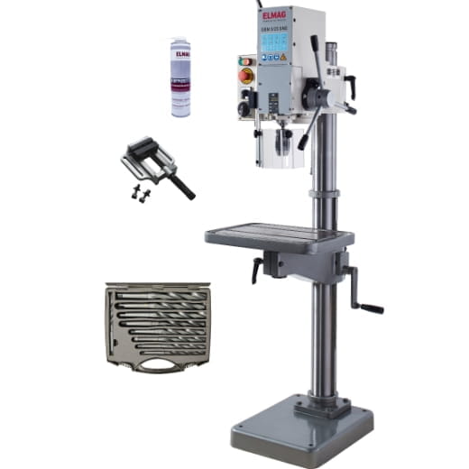 BLE82005 Elmag Getriebe Säulenbohrmaschine Set - 400V / 900,650W / Bohrleistung Stahl 25mm