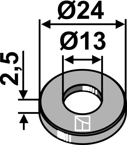 Unterlegscheibe Ø24x2,5xØ13 - DIN125
