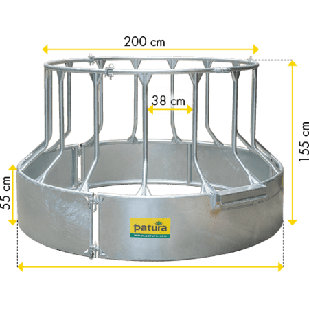 Patura Futterspar Rundraufe mit Dreipunktaufnahme KAT 2