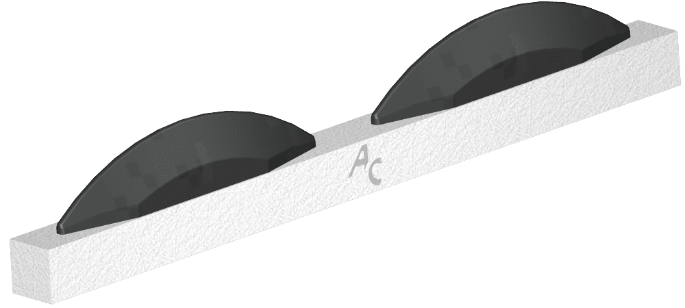 Weld-on parts for seed drill coulters, 2 pieces, 175*12*12