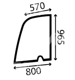 Door window, top left - suitable for Weidemann cab LK116