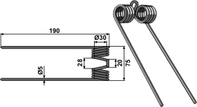 Federzinken - passend zu Claas 0008221380 / 0008603500