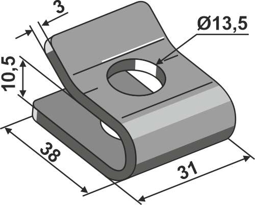 15-1002 Befestigungsklammer - passend zu Niemeyer 010168/Claas 0009536432/Deutz-Fahr VF16606396/Pöttinger 23