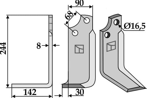 BL5510 Fräsmesser L - passend zu Maschio / Gaspardo 20100415