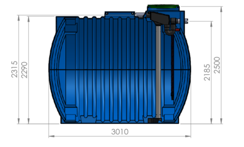 EMP Erdtank 10.000 Liter ohne Filtersystem – unterirdischer Regenwasserspeicher mit Ein-/Auslauf – robuster Kunststofftank