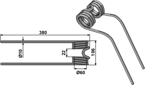 ET33483 Federzinken - passend zu Deutz-Fahr VF1660756486