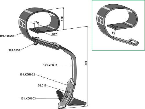 BL28773 Blattfederzinken - passend zu Kongskilde 101155065