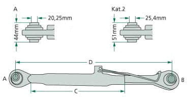 Top link 20.25 / 550-760mm / CAT 2 (25.4)
