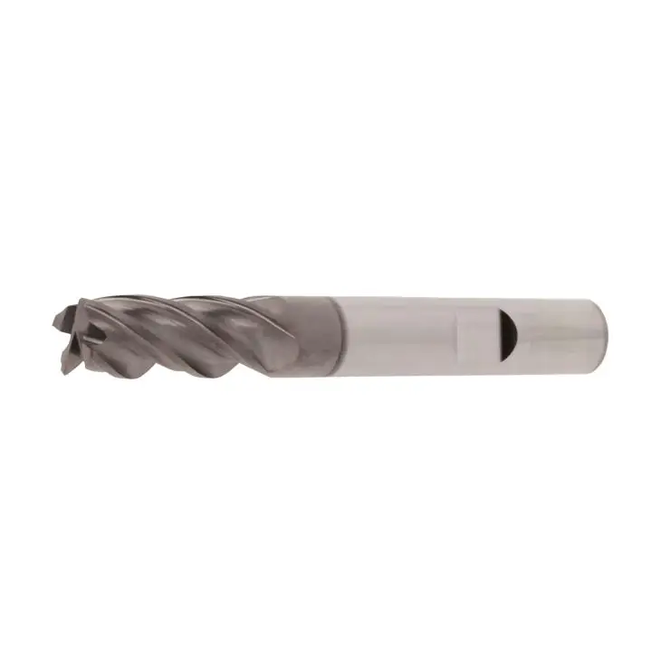 ELMAG Schaftfräser DM 20 mm, 4-Schneiden TITANALUMINIUMNITRID für Werkstoffe bis 1200 N/mm² Zugfestigkeit; Schaft/Schneidenlänge/Gesamtlänge 20/38/104 mm, Fase 0,5 mm