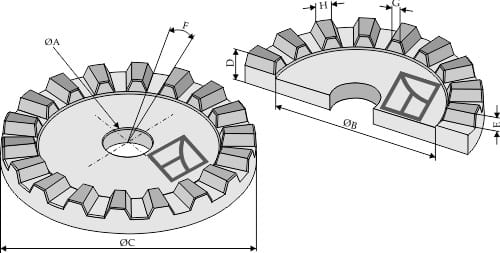 660-001 Typ C Klemmverstellscheibe 24 Zähne