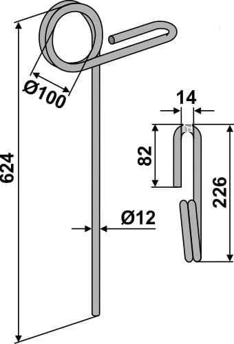 BLET67308 Striegelzinken - passend zu Kverneland 199780, 199780-4, KK199780
