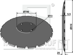BL30146 Gewölbte Scheibe - Gezahnt