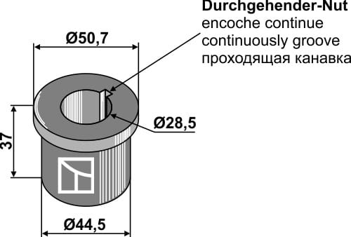 Buchse 37xØ28,5xØ50,7