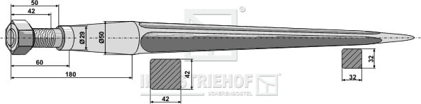 ET10510 Schwerlastzinken 820mm / M28x1,5