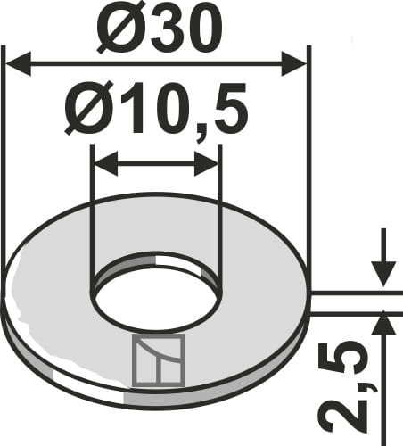 Washer Ø30x2.5xØ10.5 - DIN9021