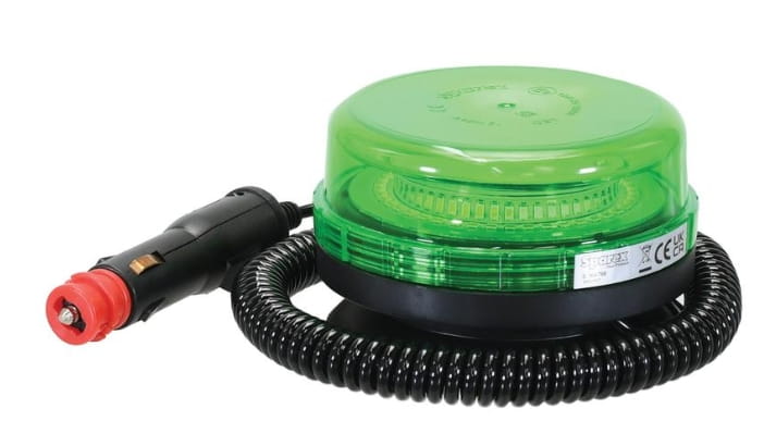 LED Rundumleuchte (Grün), Interferenz: Klasse 3, magnetisch, 12-24V