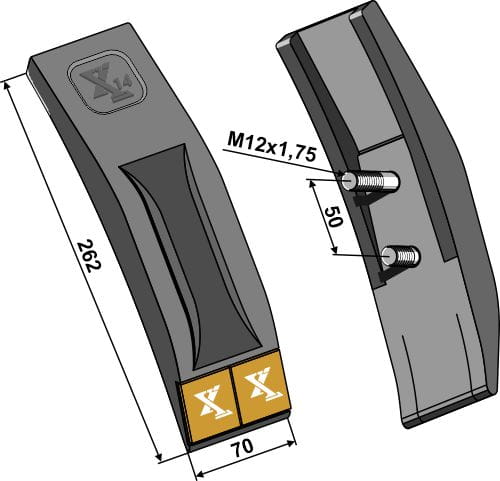 Scharspitze Hartmetall 262mm / M12x1,75 - passend zu Quivogne Tiefenlockerer