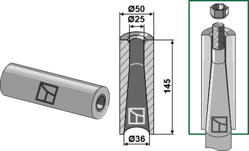 BLET10520 Einschweissbuchse Grossballenzinken M22