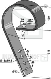 BL28675 Schleppzinken für Rahmen 60x60/70x70/80x80