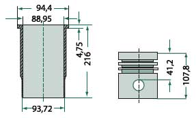 JCB engine type: A3.144 Piston set complete.