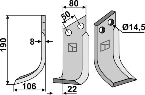 BLMER-02L Fräsmesser L - passend zu Meritano