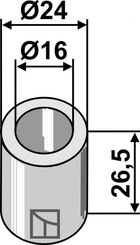 BL3543 Buchse Ø24x26,5xØ16 - passend zu Kuhn A5406360 / Bomford 0280701