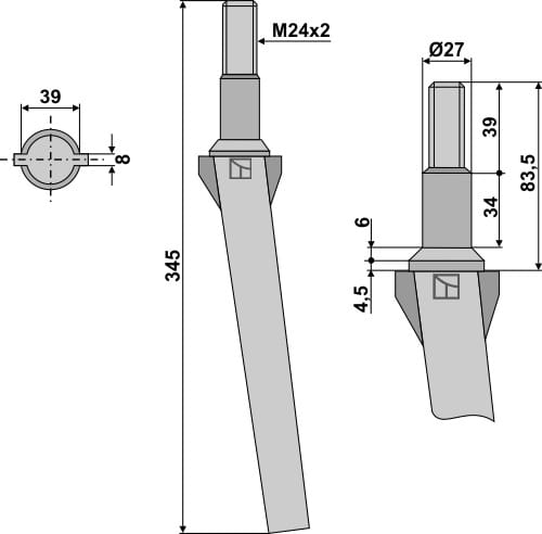 Kreiseleggenzinken 345mm - passend zu Vigolo