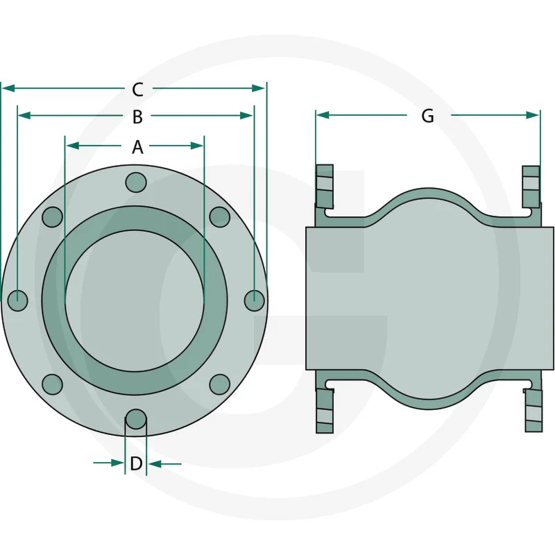 Elaflex Gummi-Kompensator - Länge 130mm / Durchmesser 185mm