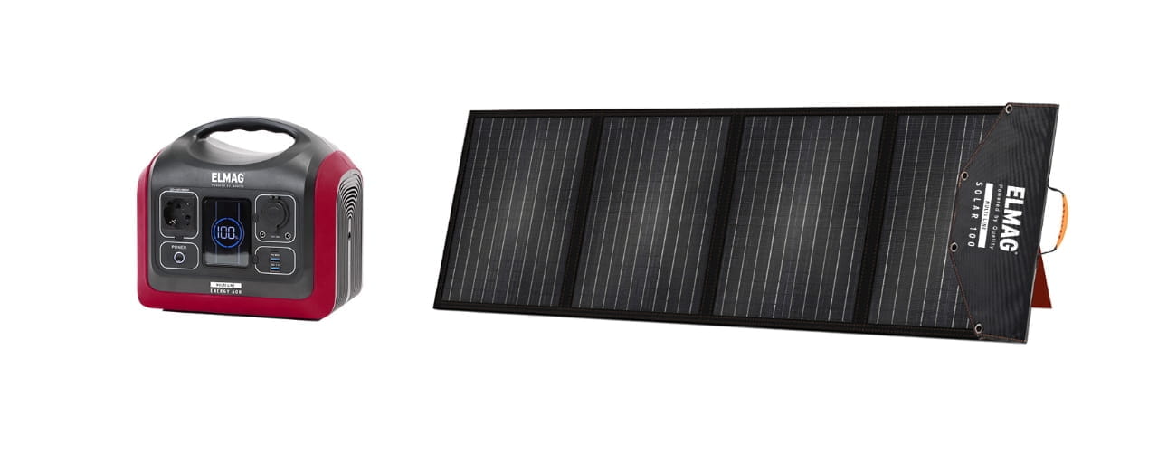 Solargenerator-Set ENERGY 600 + SOLAR 100 600W, LiFEPO4 Akku, 595Wh, 100Wp PV-Panel