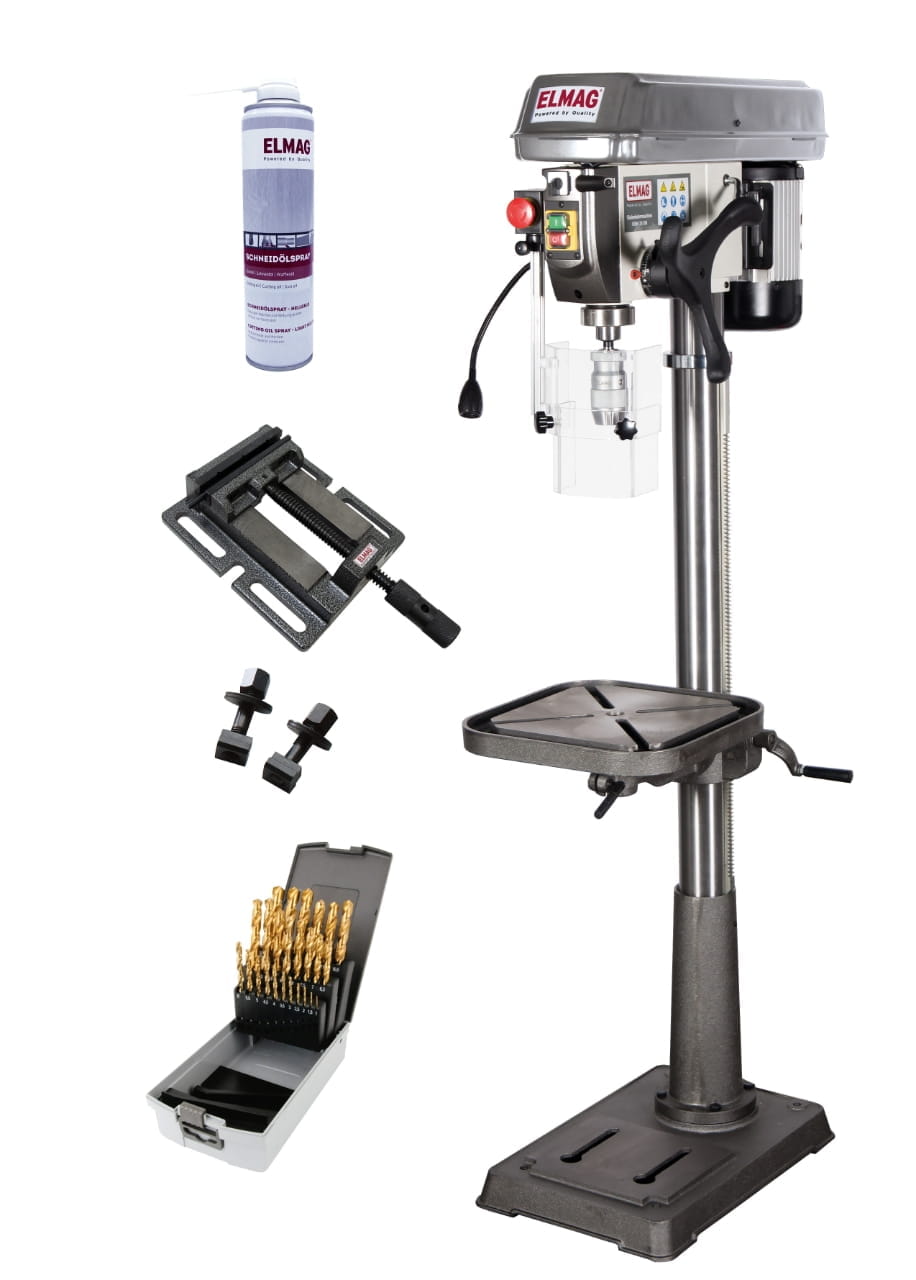 Elmag Pillar Drill V-Belt Set - 400V / 550W / Drilling Capacity Steel 16mm