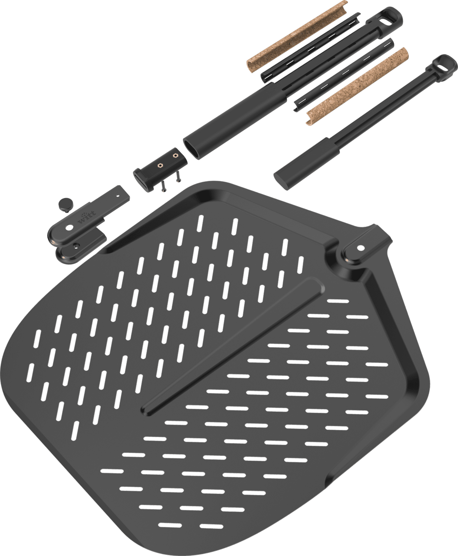 Witt Pizza-Schieber 14 Zoll / 36 cm - Black Edition - Aluminium mit Korkgriff