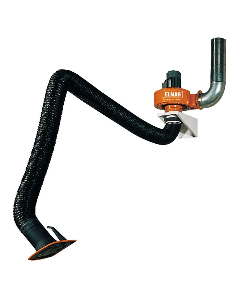 Exhaust air kit with 3m extraction arm in hose design. Length: 3m, Ø 150 mm (without filter) ~ Fan 2,000 m³/h