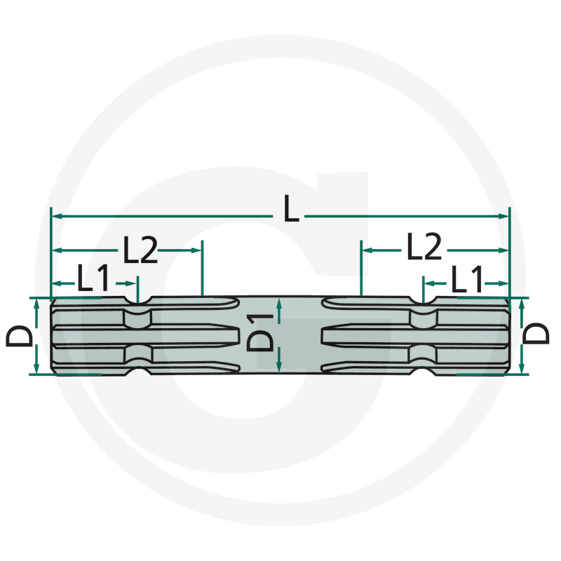 Profilwelle mit Sicherungsnut 2seitig - 1 3/8