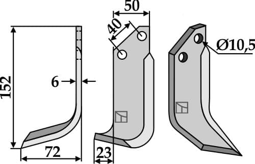 BL27687 Fräsmesser L - passend zu Pasquali 478 / BCS 42304 / Grillo 7636