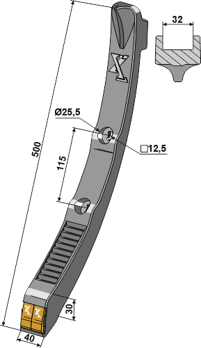 Lame en carbure étroite de 500 mm - compatible avec les scies Köckerling Quadro, Vector, Trio / Maschio Terremoto et Dracula
