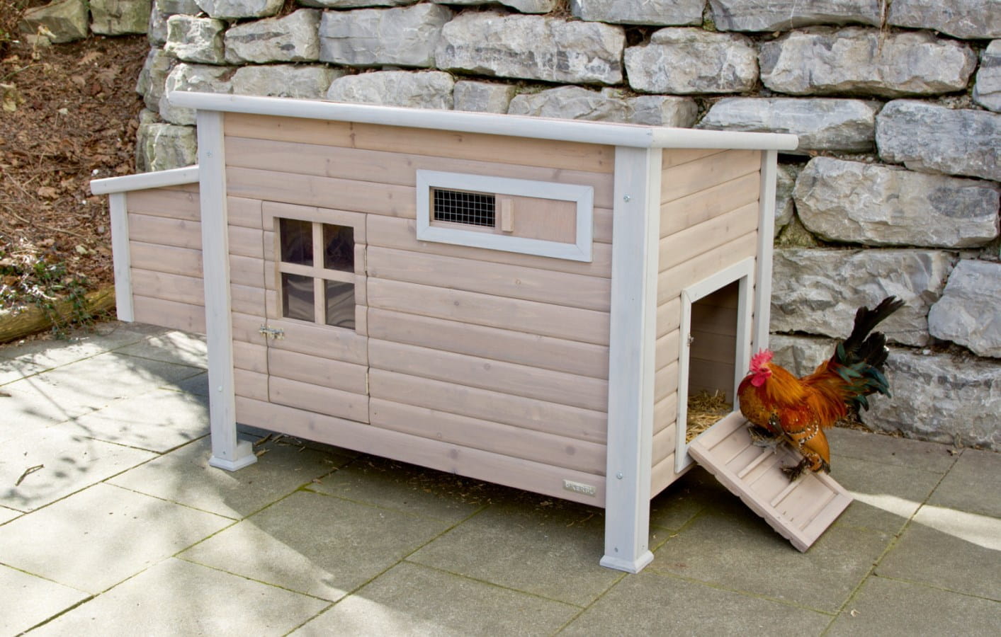 Poulailler pour 4 à 6 poules avec pondoirs, perchoirs et toit en bitume